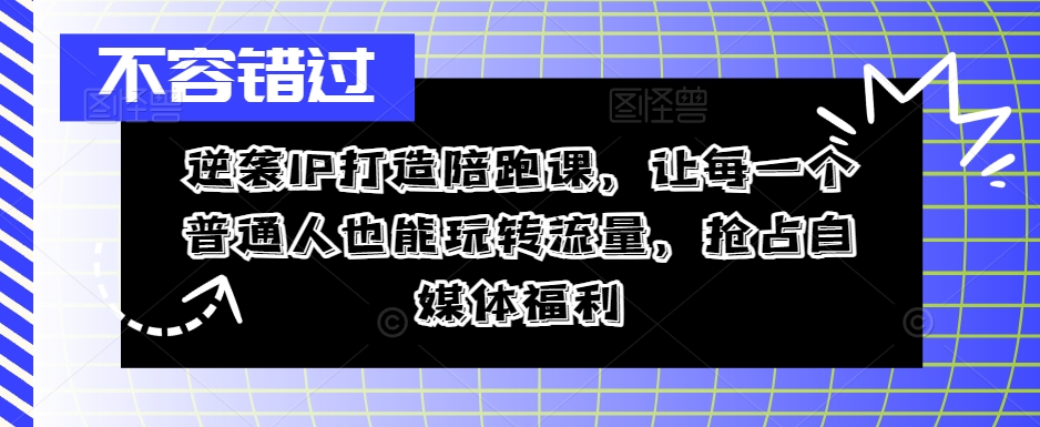 逆袭IP打造陪跑课，让每一个普通人也能玩转流量，抢占自媒体福利-星禾网创星球
