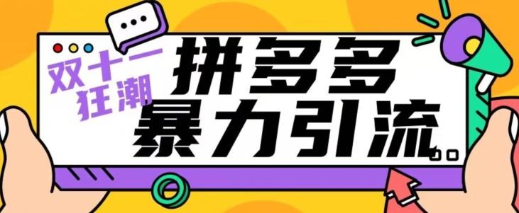 【首发】双十一拼多多暴力引流，日引300+微信-星禾网创星球