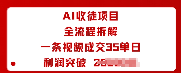 AI收徒项目全流程拆解一条视频成交35单日利润突破1k+-星禾网创星球