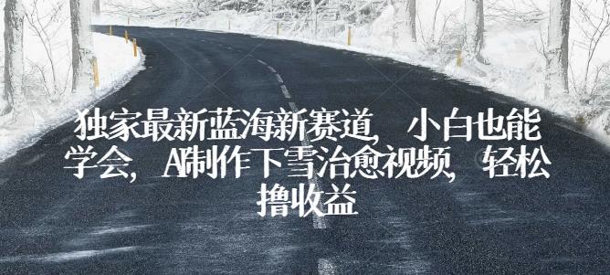 独家最新蓝海新赛道，小白也能学会，AI制作下雪治愈视频，轻松撸收益【揭秘】-星禾网创星球