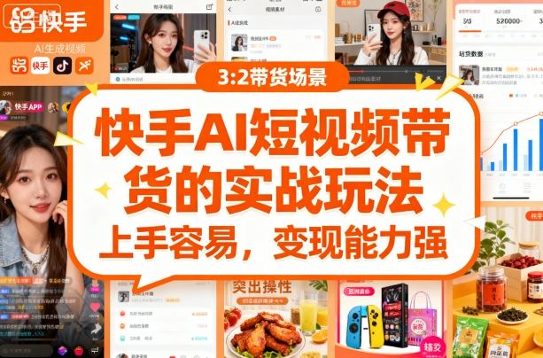 快手ai短视频带货的实战玩法，上手容易，变现能力强-星禾网创星球
