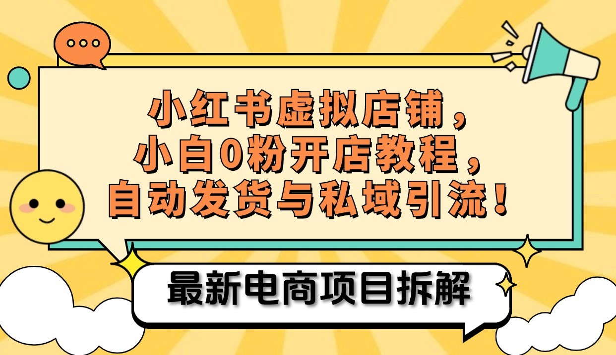 小红书电商，小白虚拟类目店铺教程，被动收益+私域引流-星禾网创星球