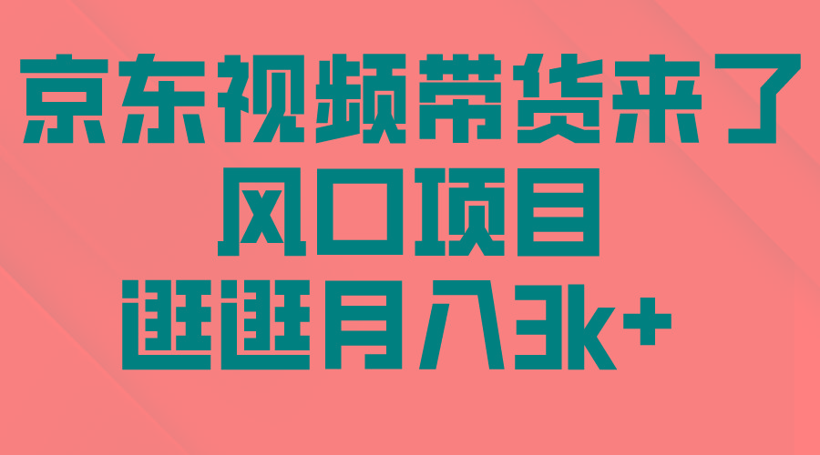 (10025期)京东短视频带货来了，风口项目，逛逛月入3k+-星禾网创星球