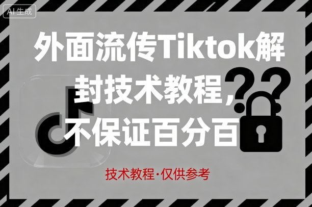 外面流传Tiktok解封技术教程，不保证百分百，具体自测-星禾网创星球