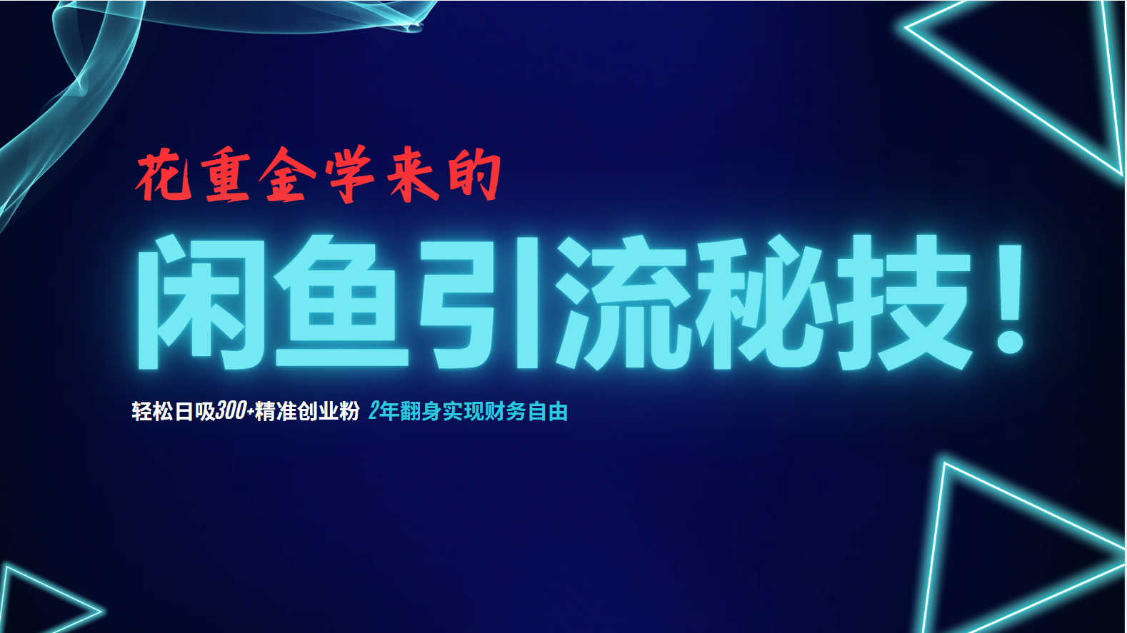 花重金学来的闲鱼引流秘技！轻松日吸300+精准创业粉，每天躺赚5000+，2...-星禾网创星球