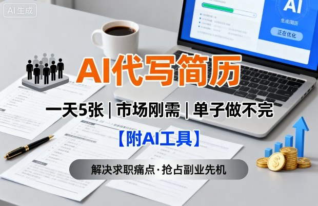 AI代写简历，一天5张，今年找工作难，市场刚需，单子做不完【附AI工具】-星禾网创星球