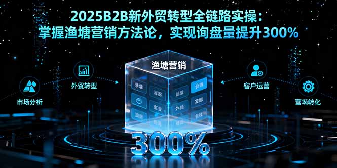 2025B2B新外贸转型全链路实操：掌握渔塘营销方法论，实现询盘量提升300%-星禾网创星球
