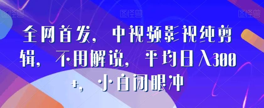 全网首发，中视频影视纯剪辑，不用解说，平均日入300+，小白闭眼冲-星禾网创星球
