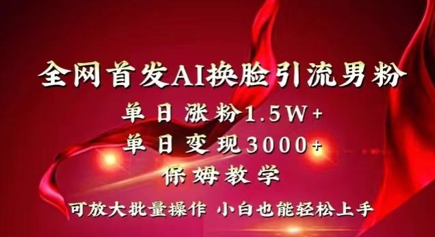 全网首发Ai换脸引流男粉，单日涨粉1.5w+，单日变现3000+，小白也能轻松上手拿结果【揭秘】-星禾网创星球