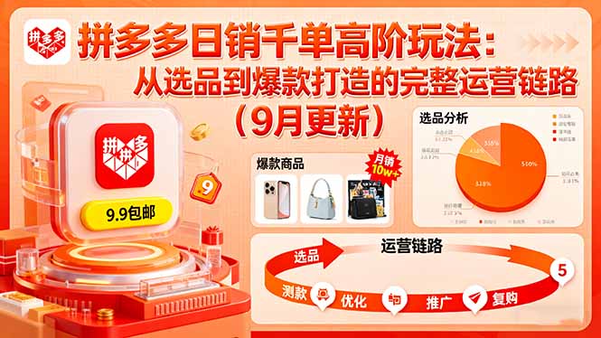 拼多多日销千单高阶玩法：从选品到爆款打造的完整运营链路(9月更新-星禾网创星球