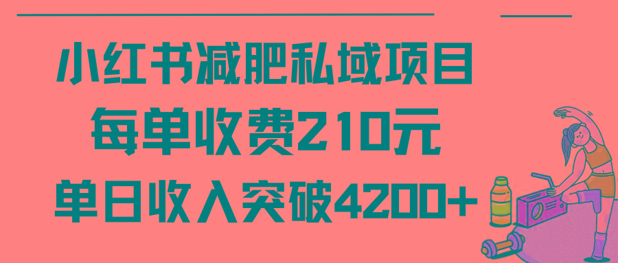 (9466期)小红书减肥私域项目每单收费210元单日成交20单，最高日入4200+-星禾网创星球