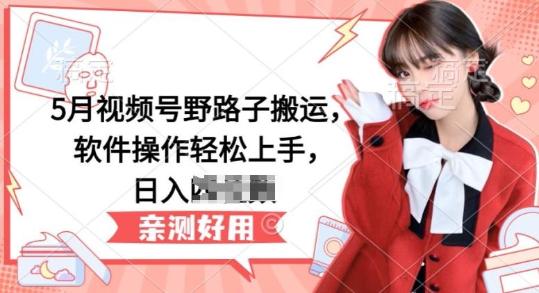 5月视频号野路子搬运，软件操作轻松上手，日入三位数【揭秘】-星禾网创星球