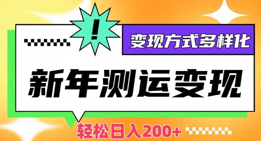 新年运势测试变现，日入200+，几分钟一条作品，变现方式多样化【揭秘】-星禾网创星球