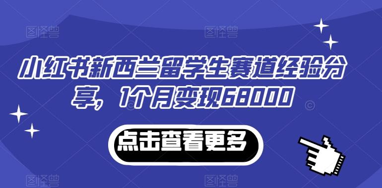 小红书新西兰留学生赛道经验分享，1个月变现68000【揭秘】-星禾网创星球