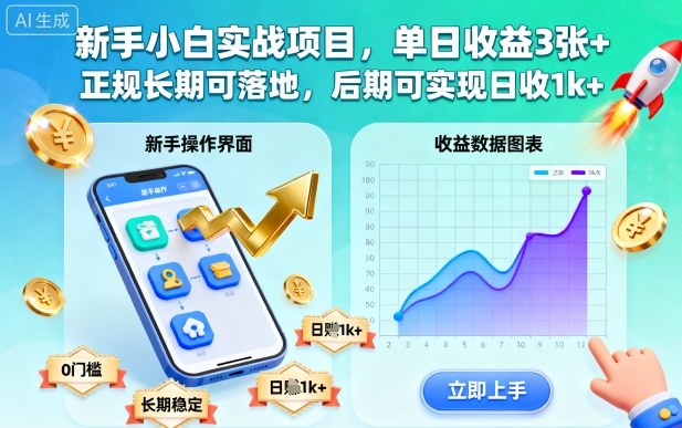 新手小白实战项目,单日收益3张+,正规长期可落地,后期可实现日收1k+【揭秘】-星禾网创星球