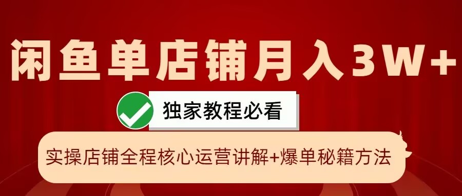 闲鱼单店铺月入3W+实操展示，爆单核心秘籍，一学就会【揭秘】-星禾网创星球