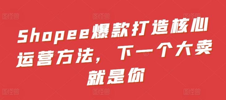 Shopee爆款打造核心运营方法，下一个大卖就是你-星禾网创星球