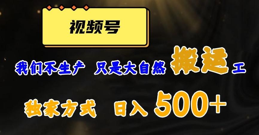 视频号轻松搬运日赚500+，一个1分钟1条原创视频【揭秘】-星禾网创星球