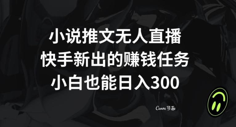 小说推文无人直播，快手新出的赚钱任务，小白也能日入300+【揭秘】-星禾网创星球