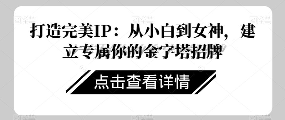 打造完美IP：从小白到女神，建立专属你的金字塔招牌-星禾网创星球