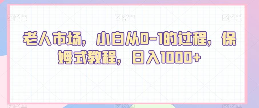 老人市场，小白从0-1的过程，保姆式教程，日入1000+-星禾网创星球