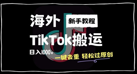 2024最新海外TikTok搬运玩法，一键去重轻松过原创，新手无经验也能日入1k【揭秘】-星禾网创星球