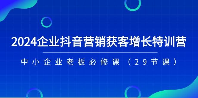 2024企业抖音-营销获客增长特训营，中小企业老板必修课(29节课-星禾网创星球