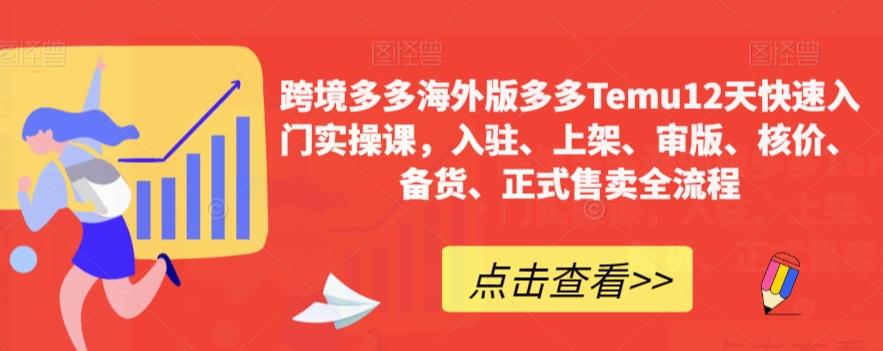 跨境多多海外版多多Temu12天快速入门实操课，入驻、上架、审版、核价、备货、正式售卖全流程-星禾网创星球