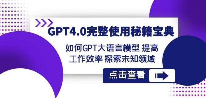 GPT4.0完整使用-秘籍宝典：如何GPT大语言模型提高工作效率探索未知领域-星禾网创星球
