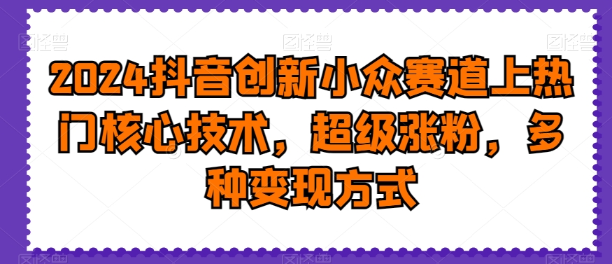 2024抖音创新小众赛道上热门核心技术，超级涨粉，多种变现方式【揭秘】-星禾网创星球
