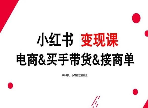2024年最新小红书变现课，电商&买手带货&接商单，从0到1，小白高效轻创业-星禾网创星球