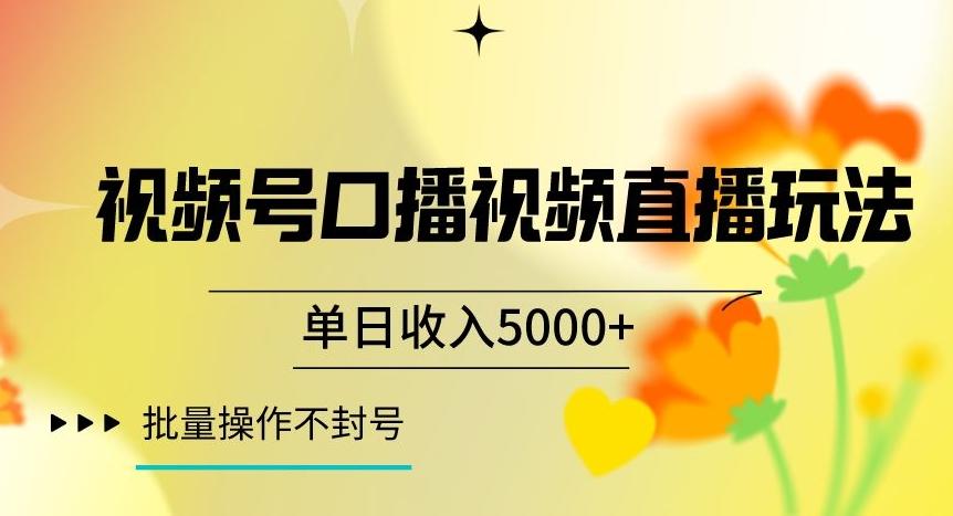 视频号囗播视频直播玩法，单日收入5000+，批量操作不封号【揭秘】-星禾网创星球