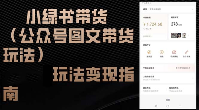 小绿书带货(公众号图文带货玩法-星禾网创星球