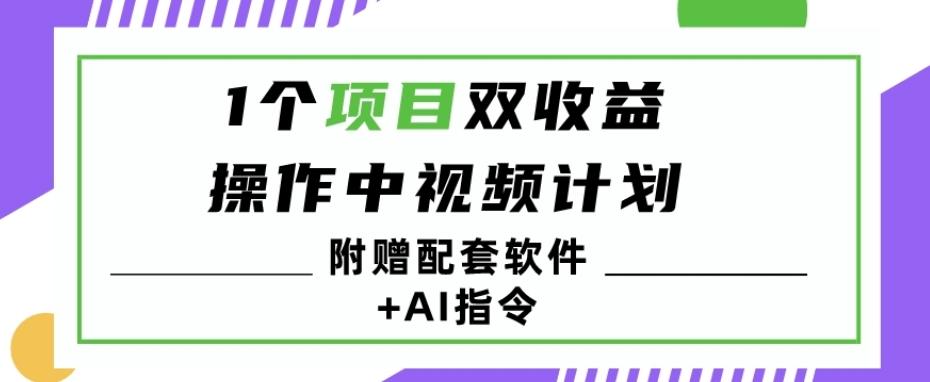1个项目双收益？操作中视频计划1天最高3100+收益？（附赠配套软件+AI指令）-星禾网创星球