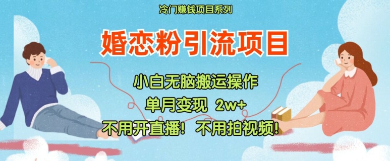 小红书婚恋粉引流，不用开直播，不用拍视频，不用做交付【揭秘】-星禾网创星球
