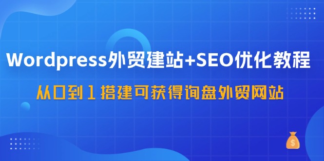 WordPress外贸建站+SEO优化教程，从0到1搭建可获得询盘外贸网站(57节课)-星禾网创星球