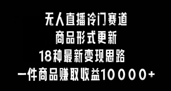 无人直播冷门赛道，商品形式更新，18种变现思路，一件商品赚取收益10000+【揭秘】-星禾网创星球