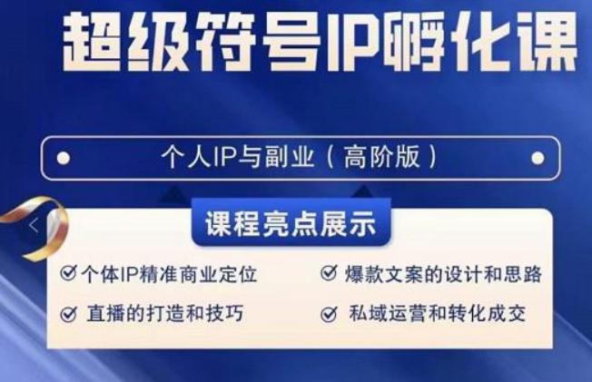 超级符号IP孵化高阶课，建立流量思维底层逻辑，打造属于自己IP（51节课）-星禾网创星球