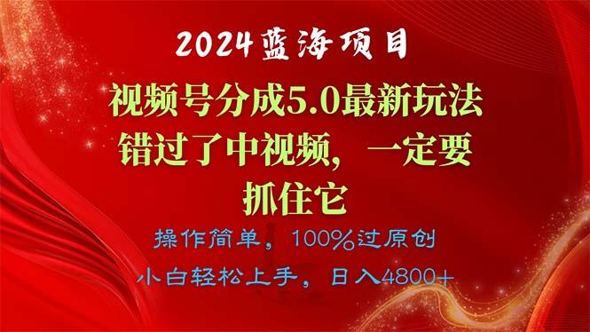 2024蓝海项目，视频号分成计划5.0最新玩法，错过了中视频，一定要抓住...-星禾网创星球