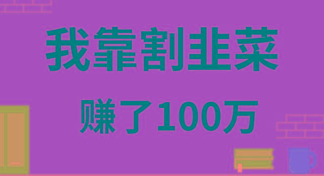 我靠割韭菜赚了 100 万-星禾网创星球