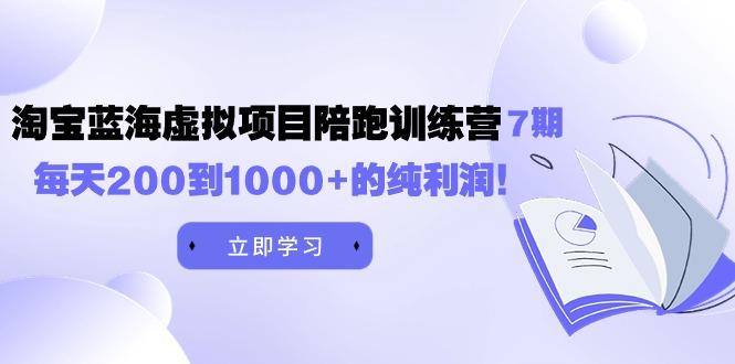 (9541期)黄岛主《淘宝蓝海虚拟项目陪跑训练营7期》每天200到1000+的纯利润-星禾网创星球