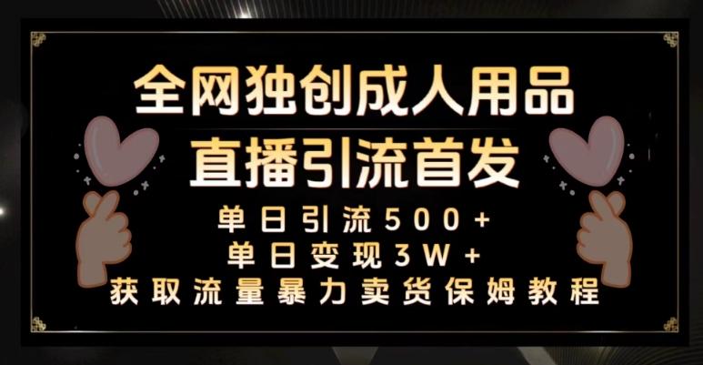 全网独创真人主播+无人直播单日引流500+，橙人用品暴力卖货单日变现3W+保姆似教学2.0【揭秘】-星禾网创星球