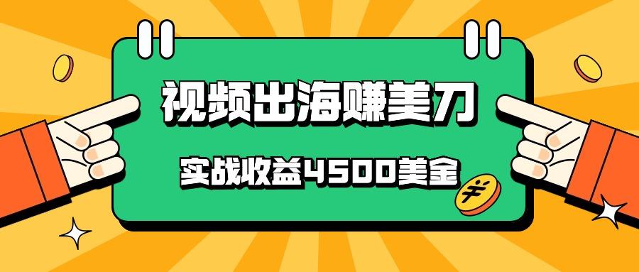 国内爆款视频出海赚美刀，实战收益4500美金，批量无脑搬运，无需经验直接上手-星禾网创星球