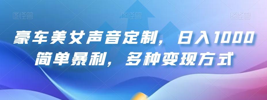 豪车美女声音定制，日入1000简单暴利，多种变现方式-星禾网创星球