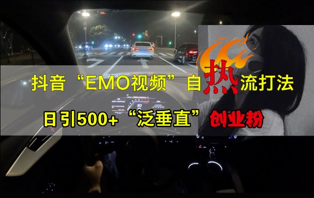 抖音EMO视频自热打法，日引500+“泛垂直”创业粉-星禾网创星球