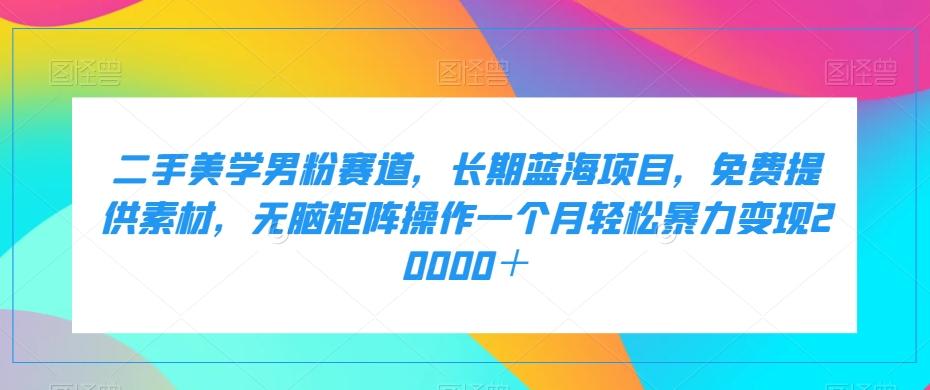 二手美学男粉赛道，长期蓝海项目，无脑矩阵操作一个月轻松暴力变现20000＋-星禾网创星球