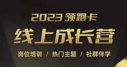 2023领跑卡线上成长营，淘宝运营各岗位培训，直通车、万相台、引力魔方、引流等，帮助突破成长瓶颈-星禾网创星球
