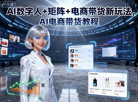 AI数字人+矩阵+电商带货新玩法，AI电商带货教程-星禾网创星球