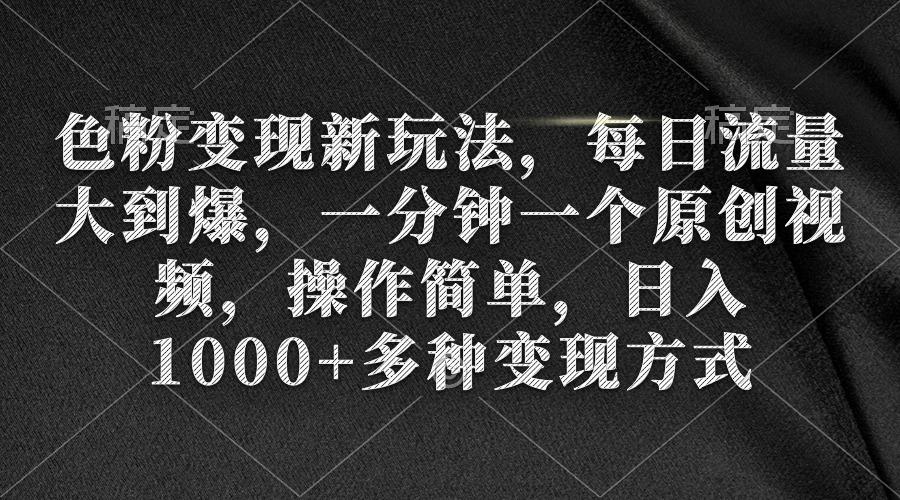 (9282期)色粉变现新玩法，每日流量大到爆，一分钟一个原创视频，操作简单，日入1...-星禾网创星球