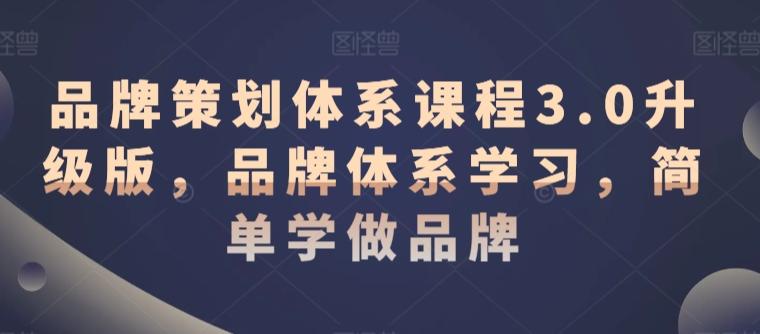品牌策划体系课程3.0升级版，品牌体系学习，简单学做品牌-星禾网创星球